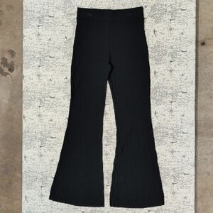 H&M Black Ribbed Stretch Flared Leggings Women's Size Small